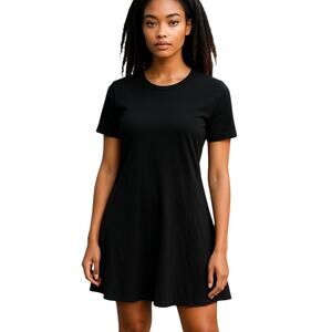 J. Crew T-Shirt Dress Womens XS Black Short Sleeve Casual Stretch Knit Mini